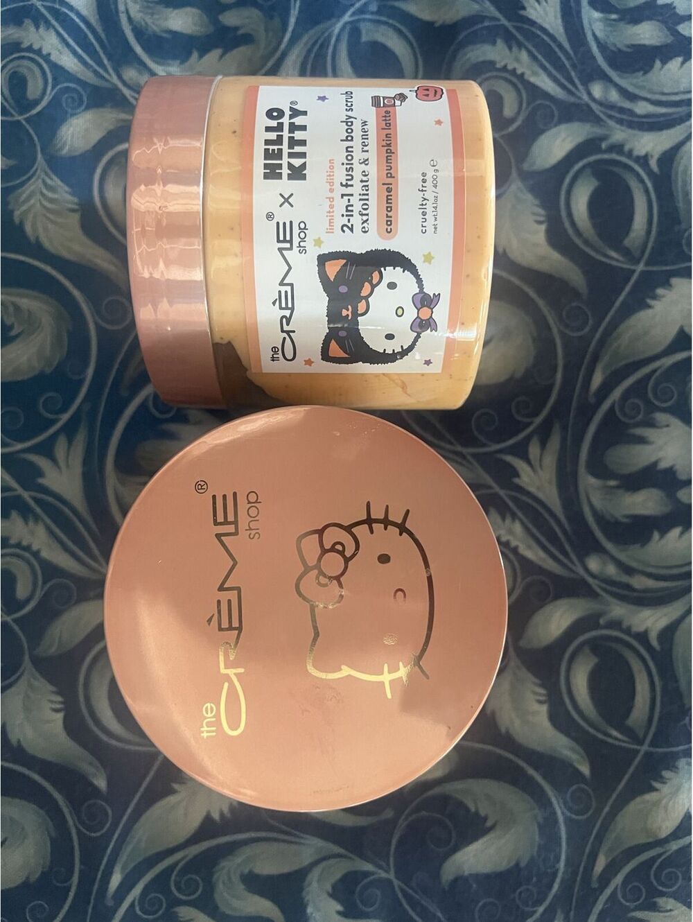 The Crème Shop x Hello Kitty 2-in-1 Fusion Body Scrub in Caramel Pumpkin Latte